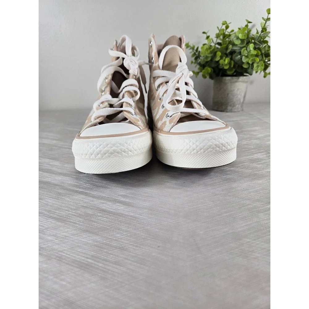 Converse Chuck Taylor All Star EVA Lift Hi Animal Print A11112C Tan White 5.5Y